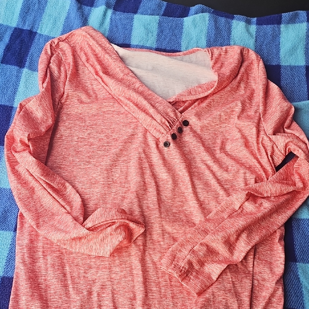 Women's Red V-Neck Blouse